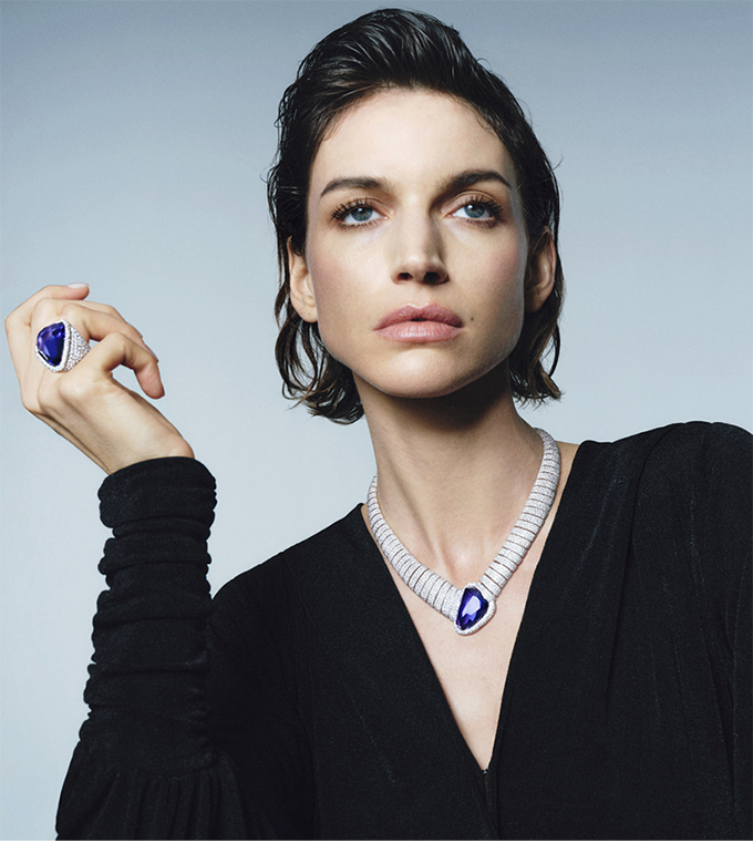 خاتم وعقد ASIMMETRICO TANZANITE