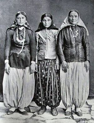 مجموعة من النساء يرتدين بنطلونات الـ Harem