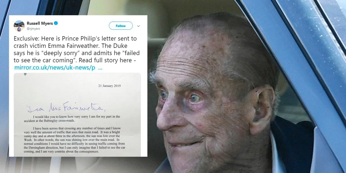 رسالة اعتذار سرية من الأمير فيليب