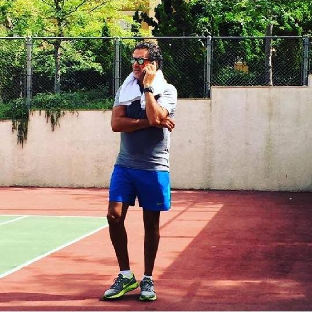 راغب علامة في أحدث صورة له على الانستقرام بعد انتهائه من تمرين التنس الارضي