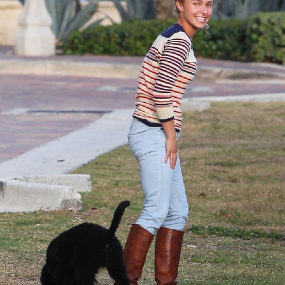 Hayden Panettiere مع كلبها في ميامي