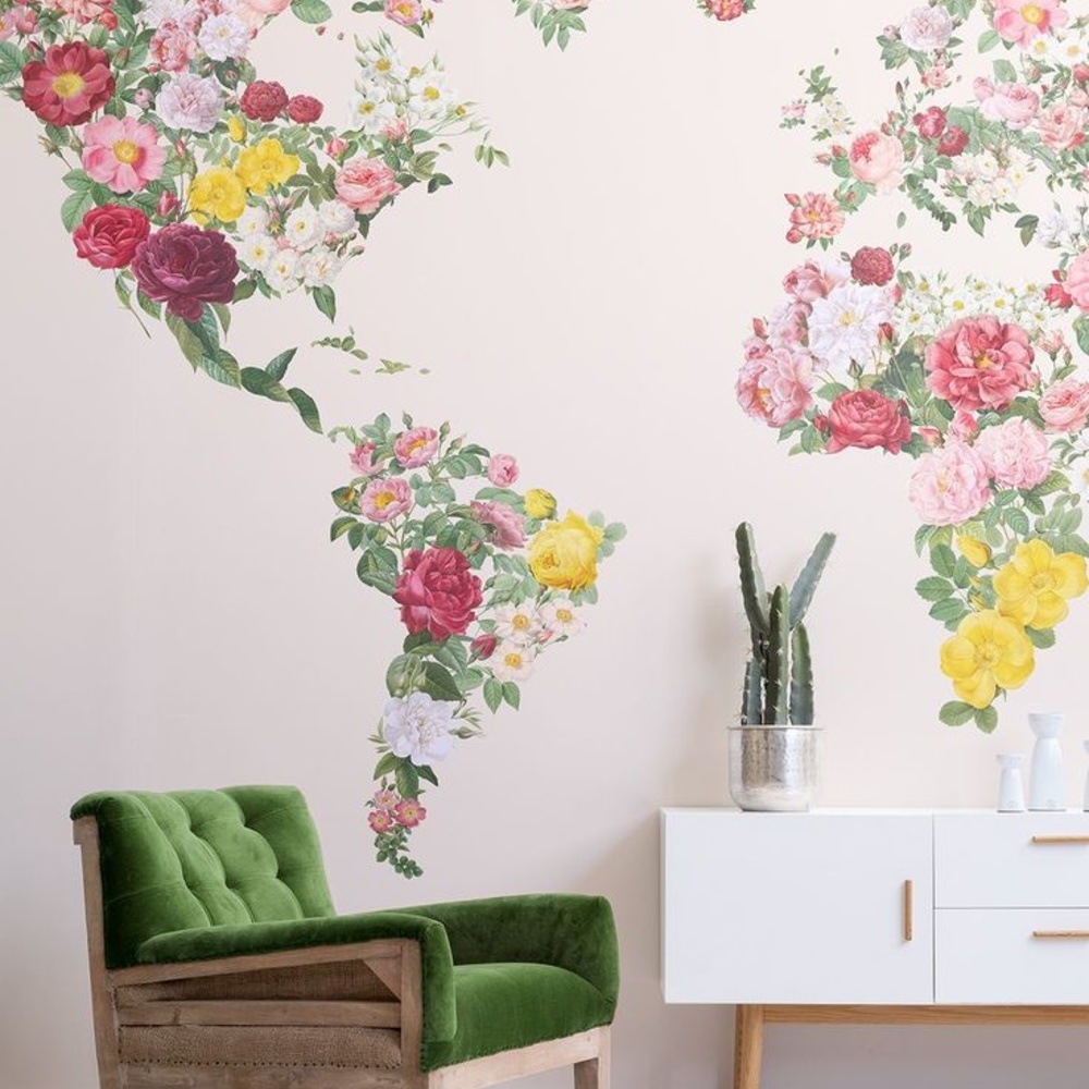 تصميم ورق جدران مزهر لديكور عصري وفينتاج