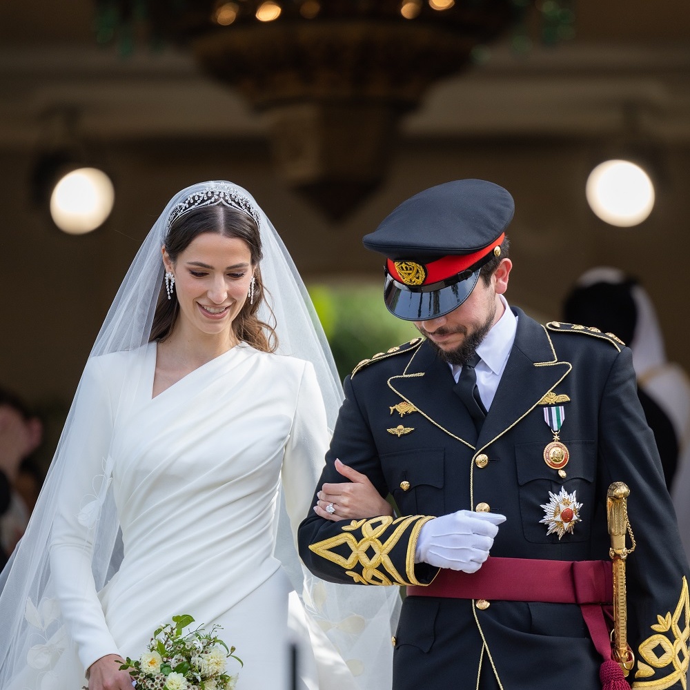 من مراسم حفل زفاف صاحب السمو الملكي الأمير الحسين بن عبدالله الثاني، ولي العهد، على  صاحبة السمو الملكي الأميرة رجوة الحسين