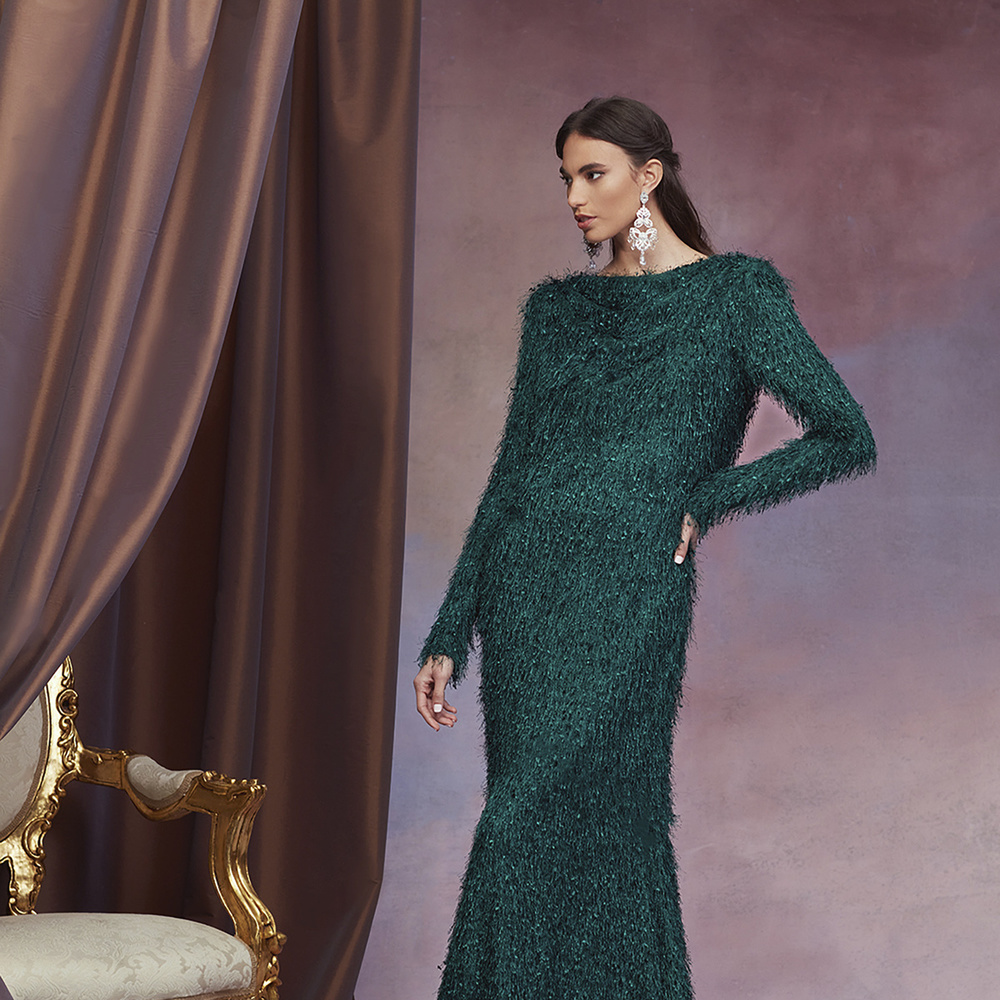 تألقي بفساتين ملفتة باللون الأخضر إحتفالاً باليوم الوطني السعودي