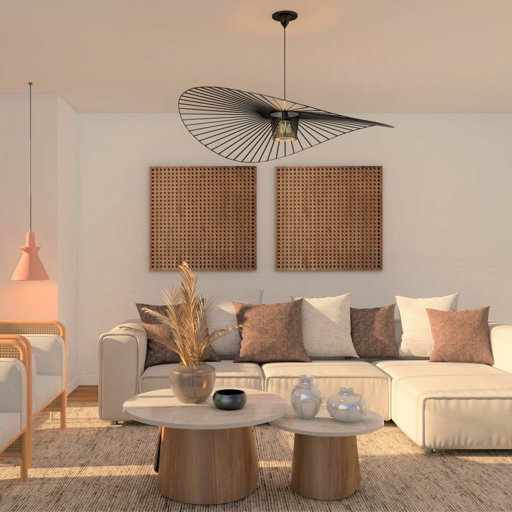 اختاري المواد الطبيعية مثل الخشب والحجر والجلد والخيزران للمواد المصنوع منها منزلك الجاباندي