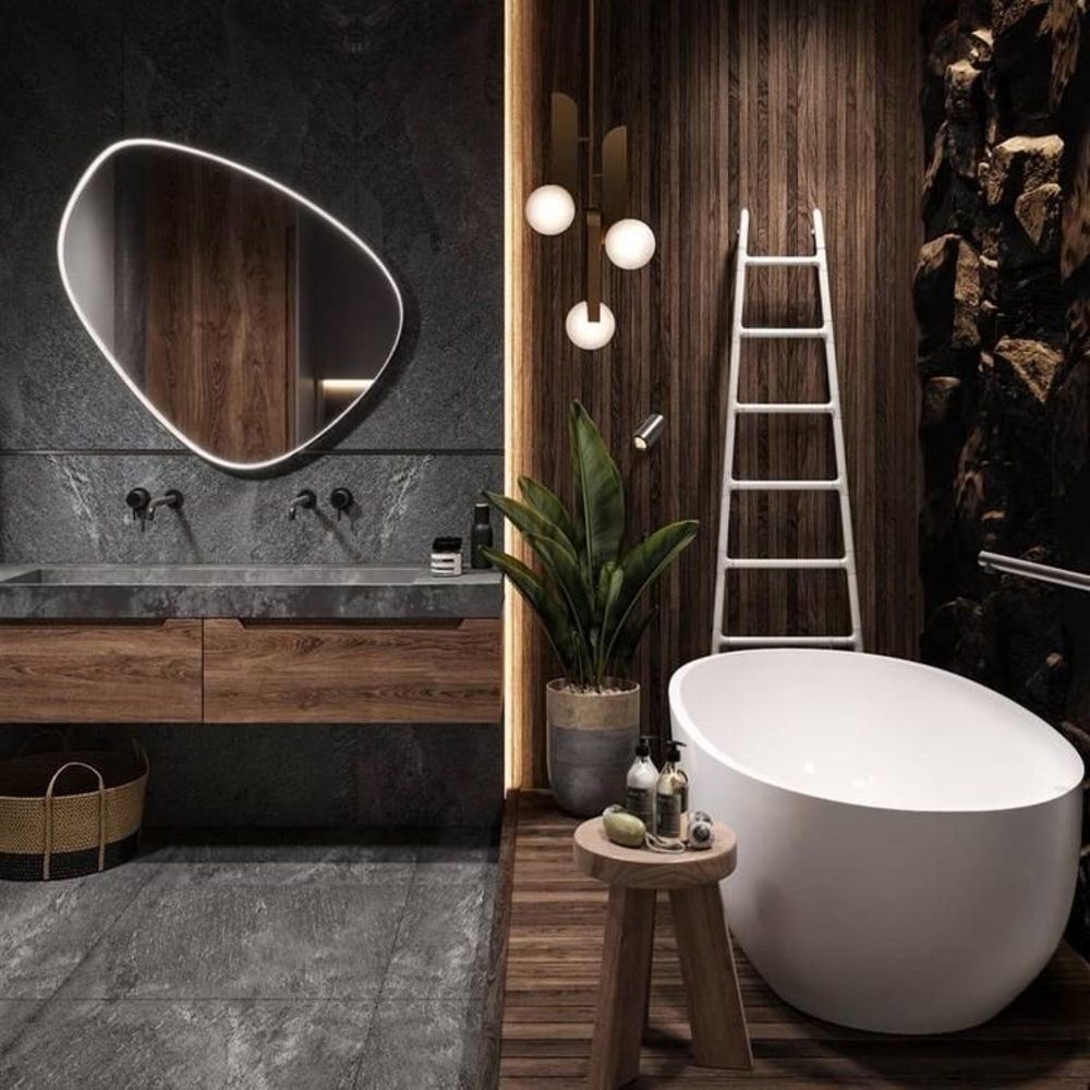 مزيج رائع وعصري لبلاط الأرضية والجدران في الحمامات