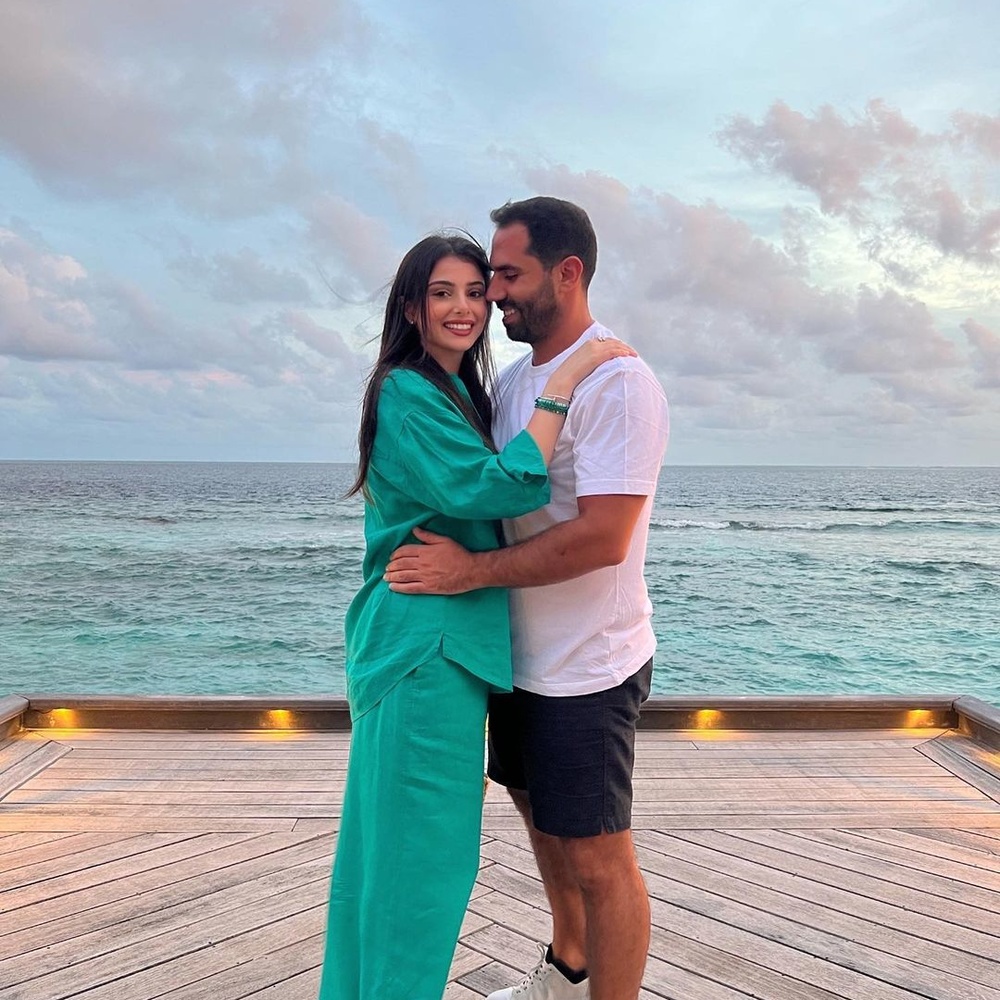 ماريتا الحلاني مع زوجها في المالديف خلال شهر العسل