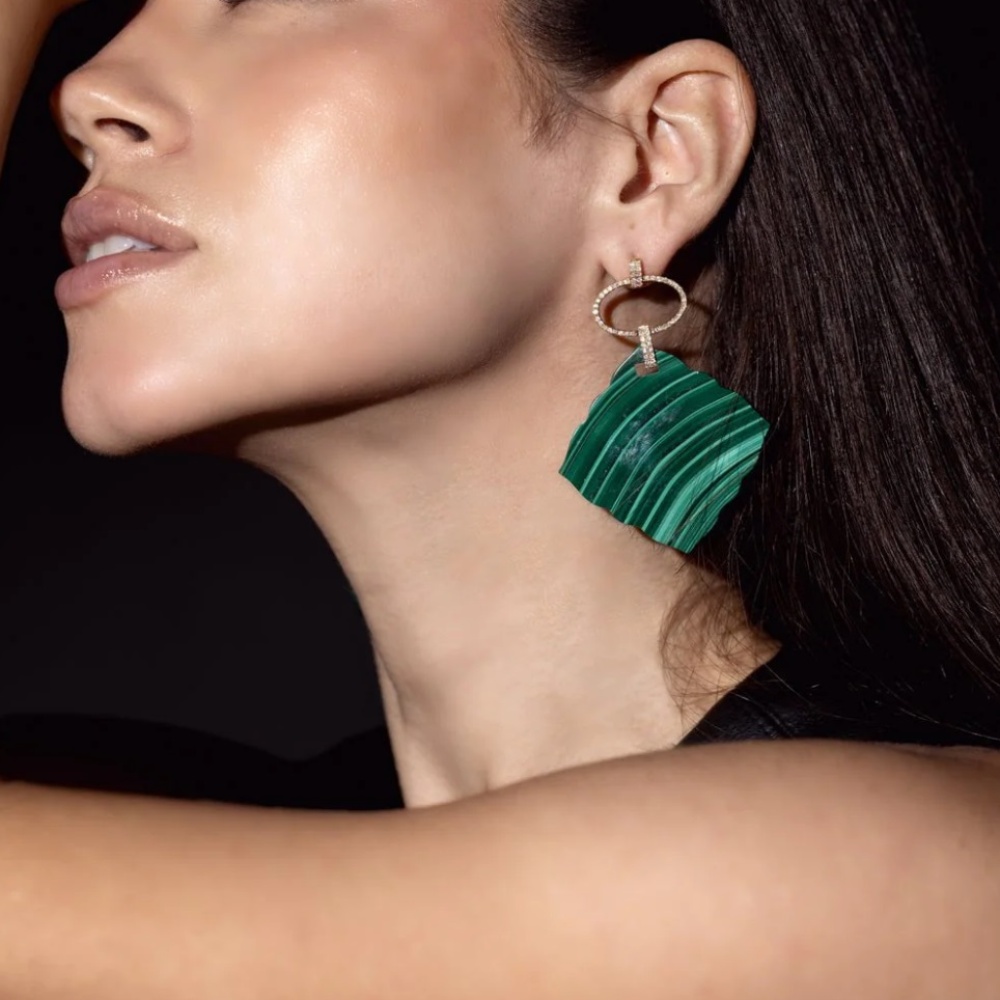 أقراط أذن مرصّعة بالملكيت من بيزانيزي Piranesi