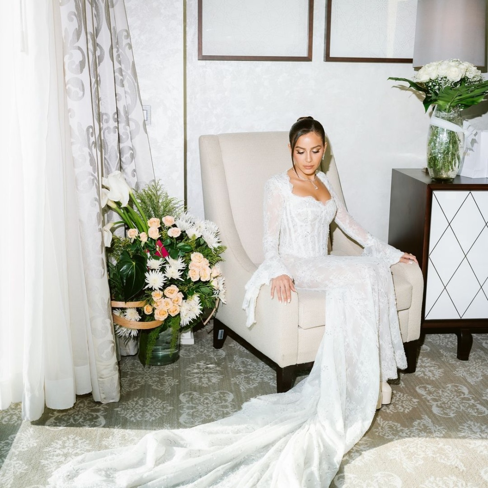 فستان العروس جميلة عوض من تصميم رامي قاضي