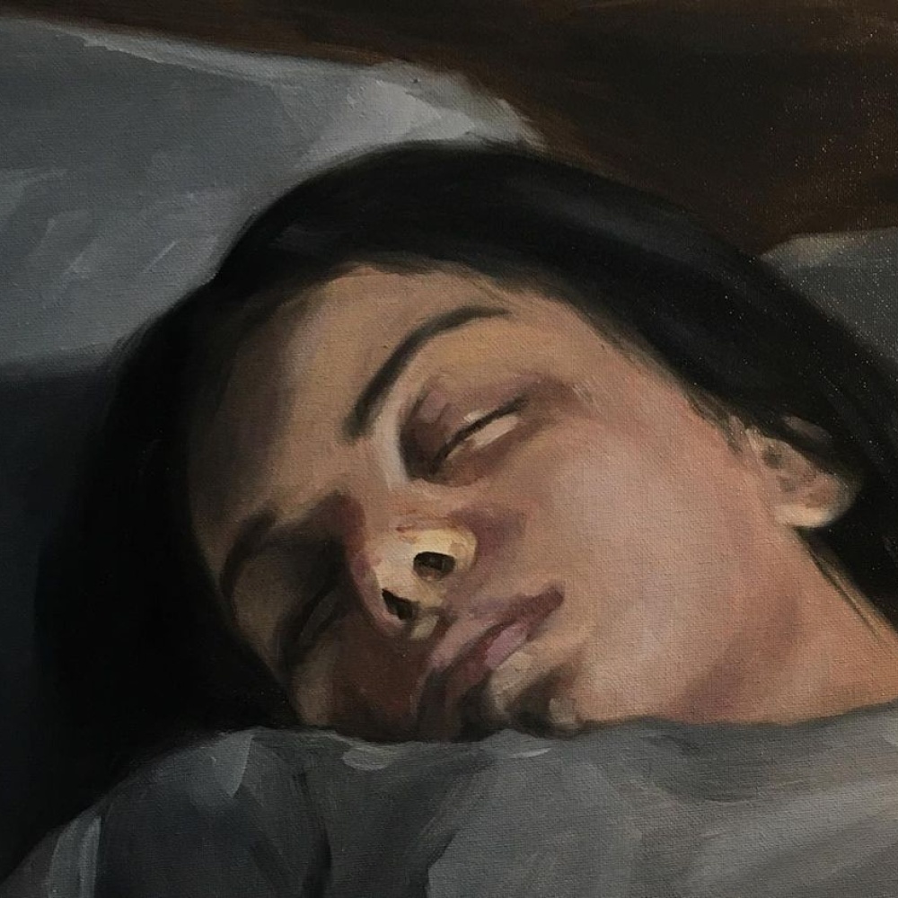 عمل للفنانة زاهية الردادي في معرض تبصيص في مركز المدينة للفنون 