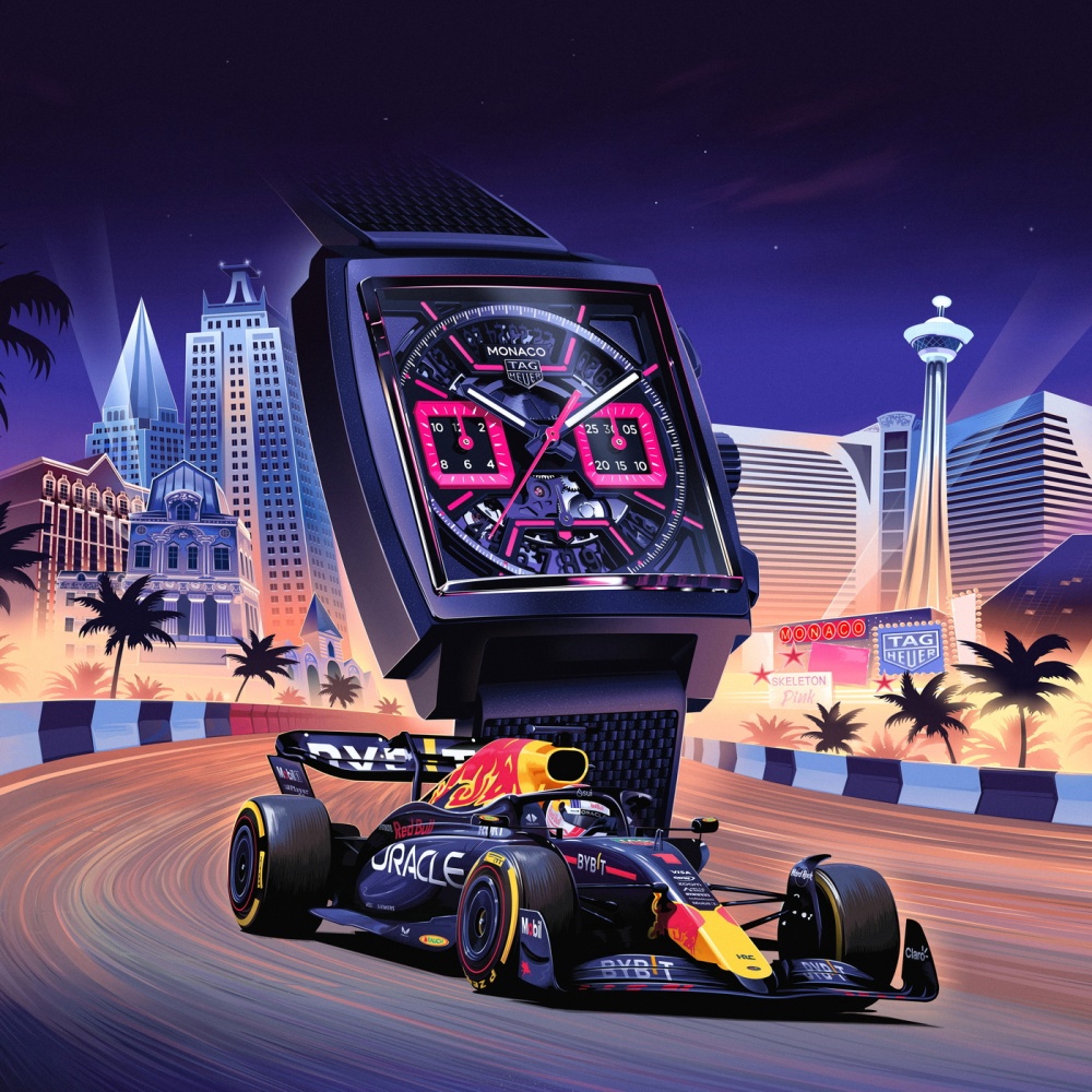 TAG Heuer تقدّم إشادة بأجواء لاس فيغاس من خلال ساعة MONACO CHRONOGRAPH