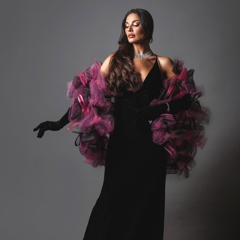اجمل فساتين سهرة باللون الأسود من خزانة نادين نجيم في حصاد عام 2024