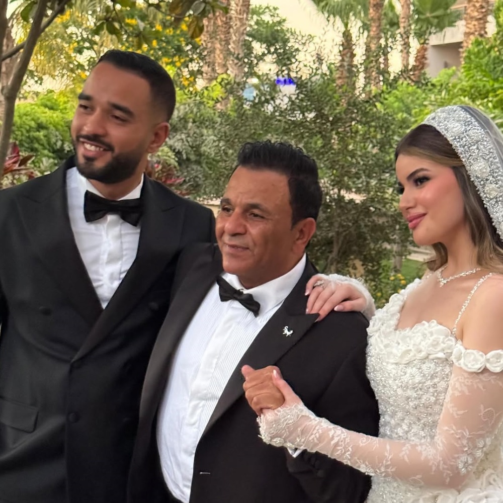 محمد فؤاد وابنته بسملة في حفل زفافها
