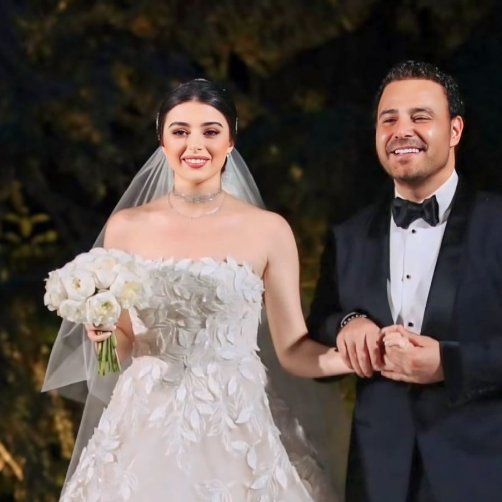عاصي الحلاني مع ابنته ماريتا خلال حفل الزفاف
