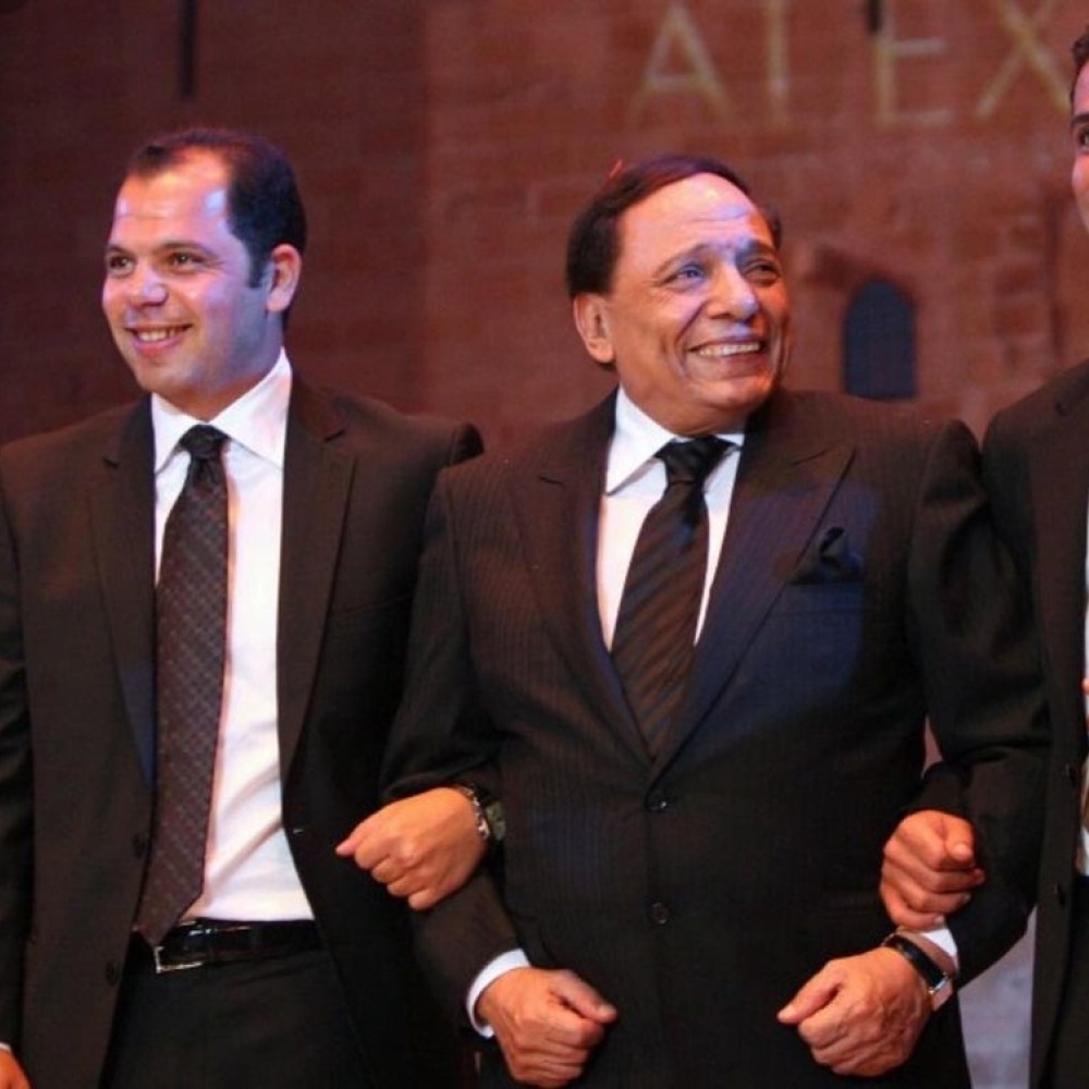 عادل إمام مع رامي ومحمد إمام