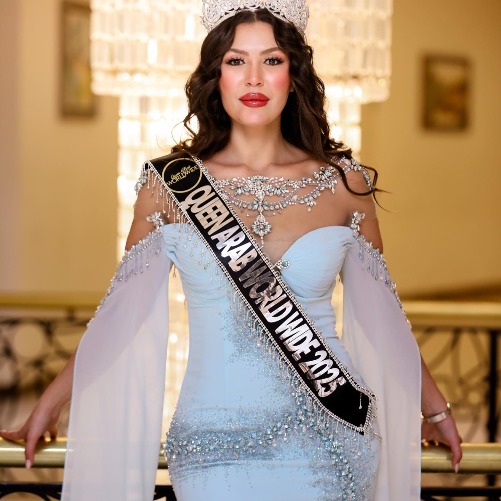 يسرى بو حمده ملكة جمال العرب للقارات 2025 بتاج ماسي فاره