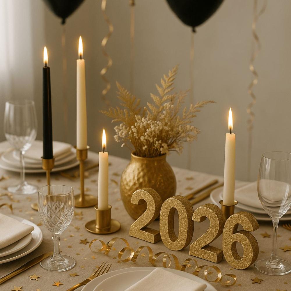 تنسيق طاولة عزيمة رأس السنة يجب أن يجمع بين الذوق الرفيع والوظيفة العملية