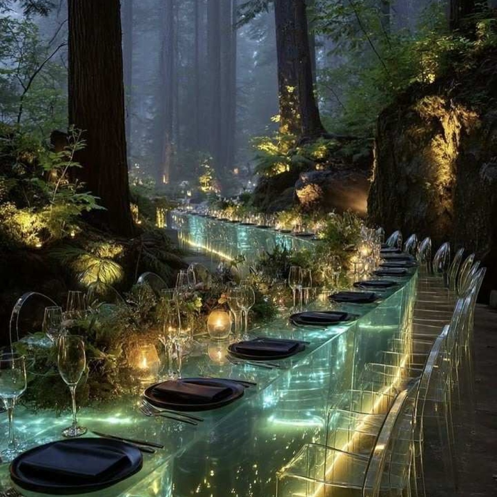 ديكور بالأخضر الطبيعي - الصورة من صفحة Glam Wedding Pages