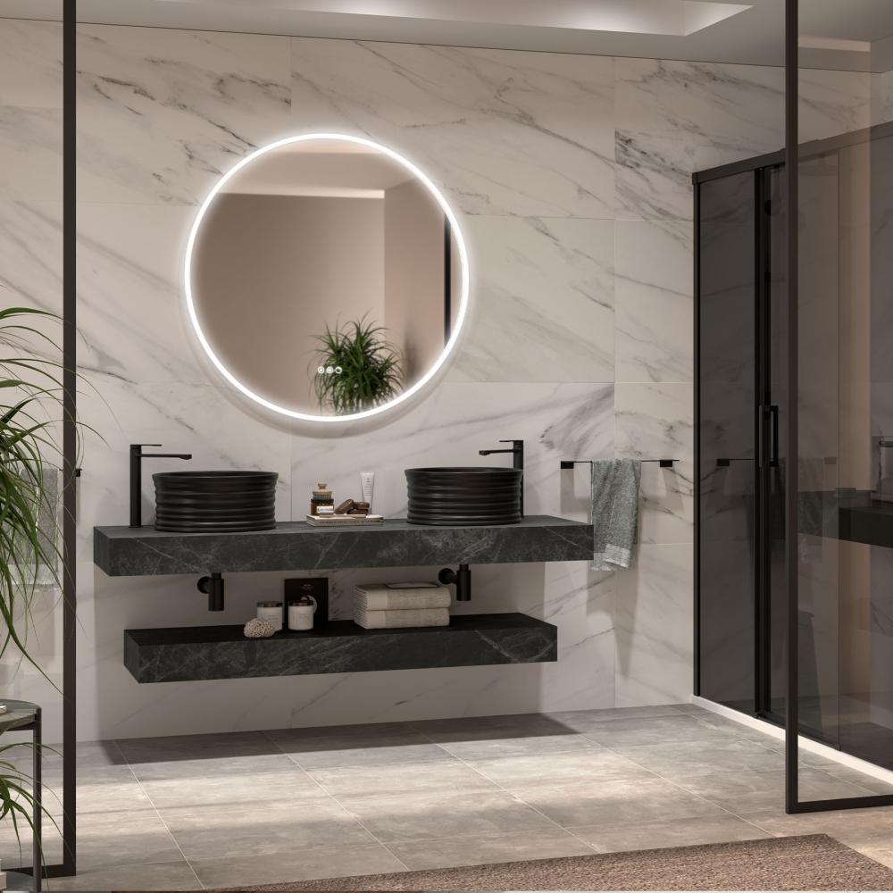 الدرجات المشتقة من الأسود من أجمل النغمات التي يمكن اختيارها لأسطح عمل الحمام