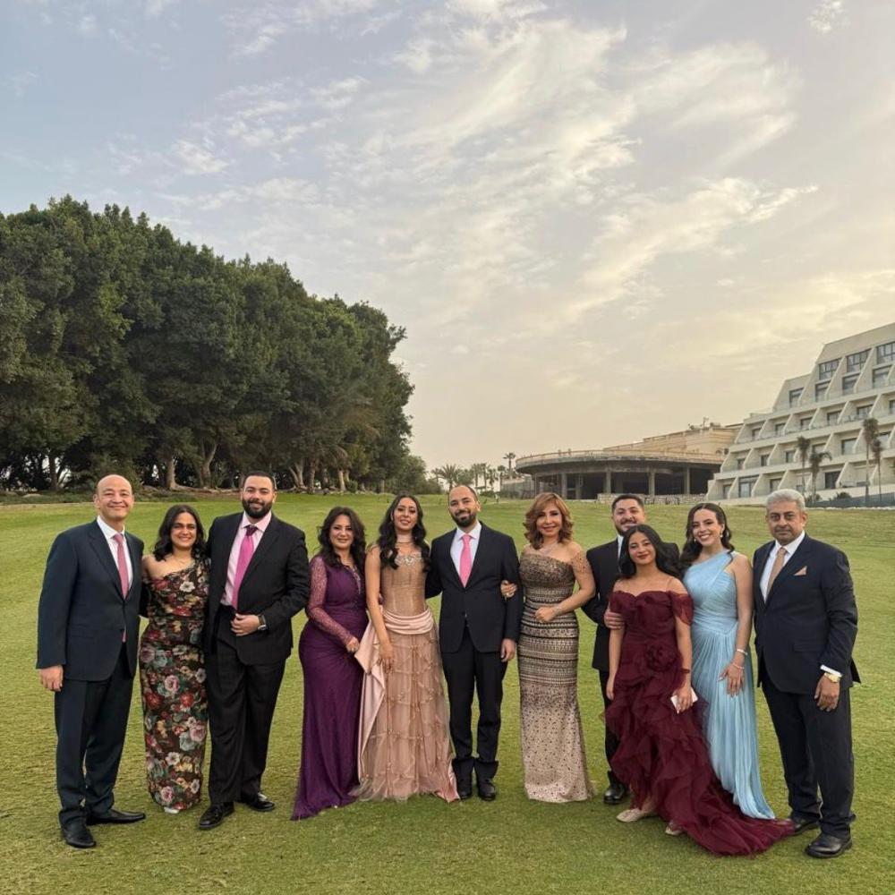 عمرو أديب ولميس الحديدي في خطوبة ابنهما نور