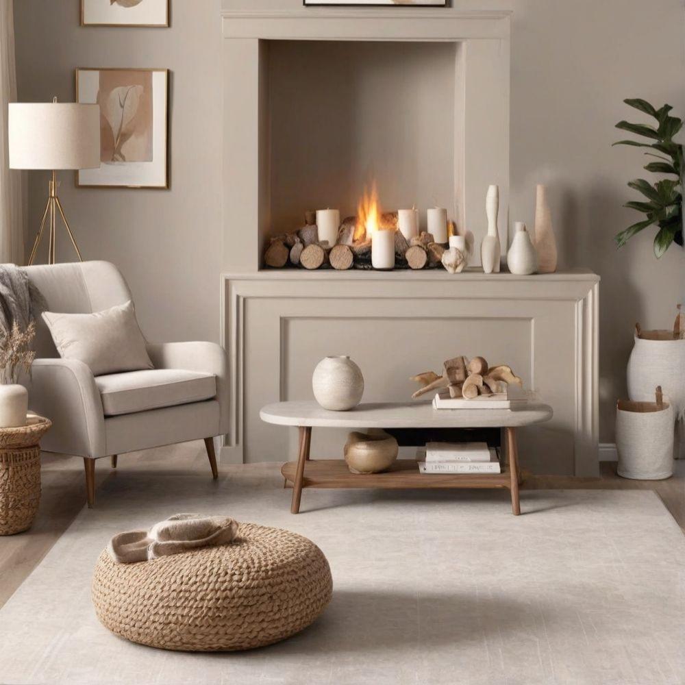 جدران غرفة معيشة بلون الجريج