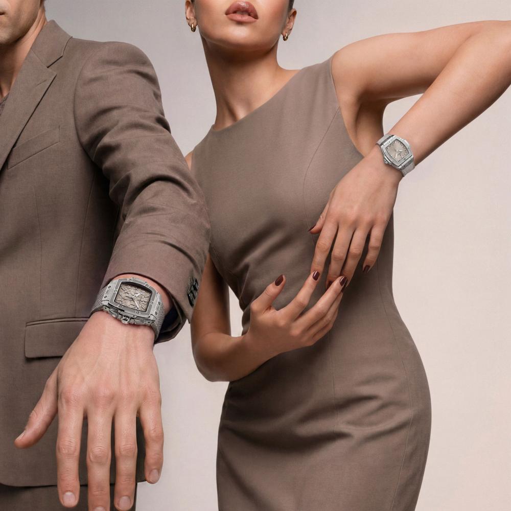 ساعة Spirit of Big Bang Essential Taupe هندسة جريئة