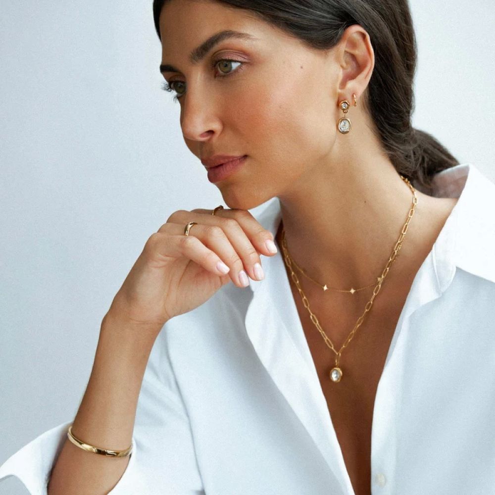 LUXE Double Crystal Drop Earrings