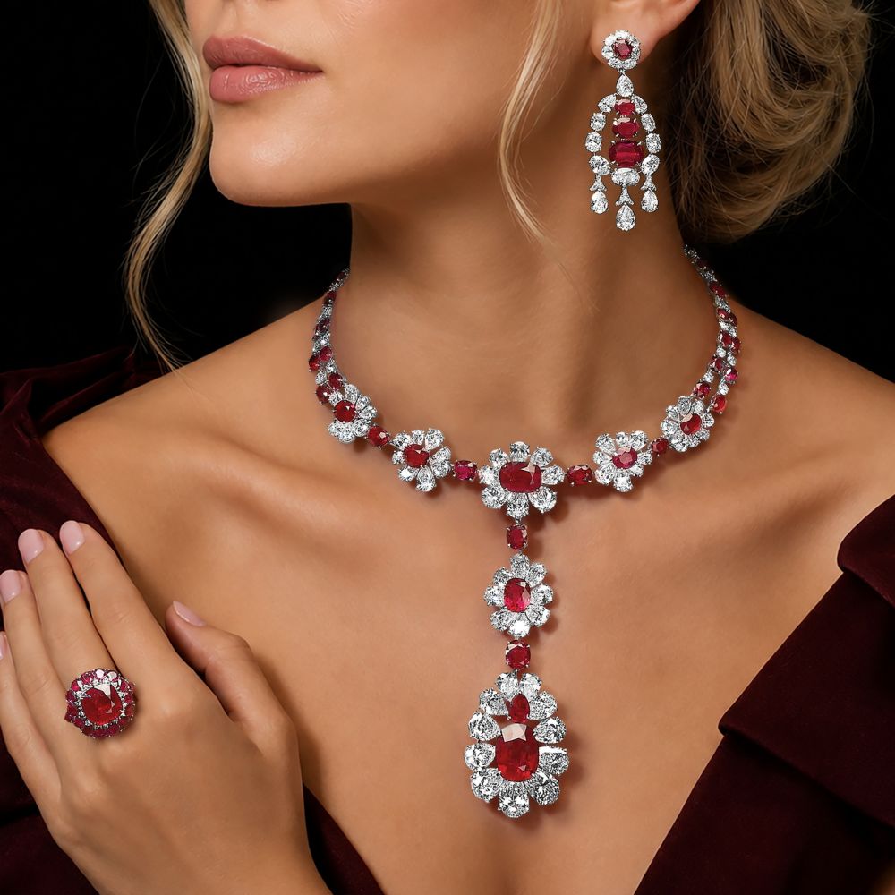 MOUSSAIEFF ruby & diamond set