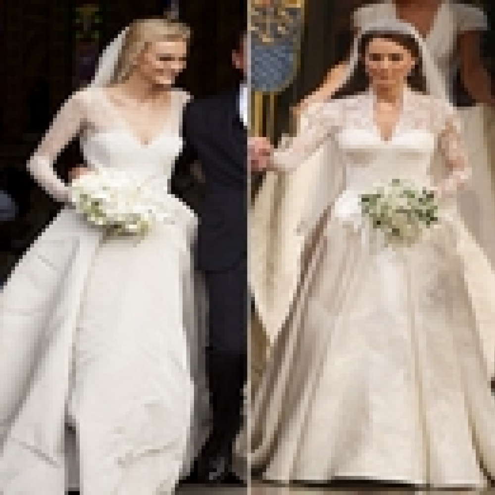 كارولين ترينتيني ترتدي فستان مشابه لفستان كيت بحفل زفافها