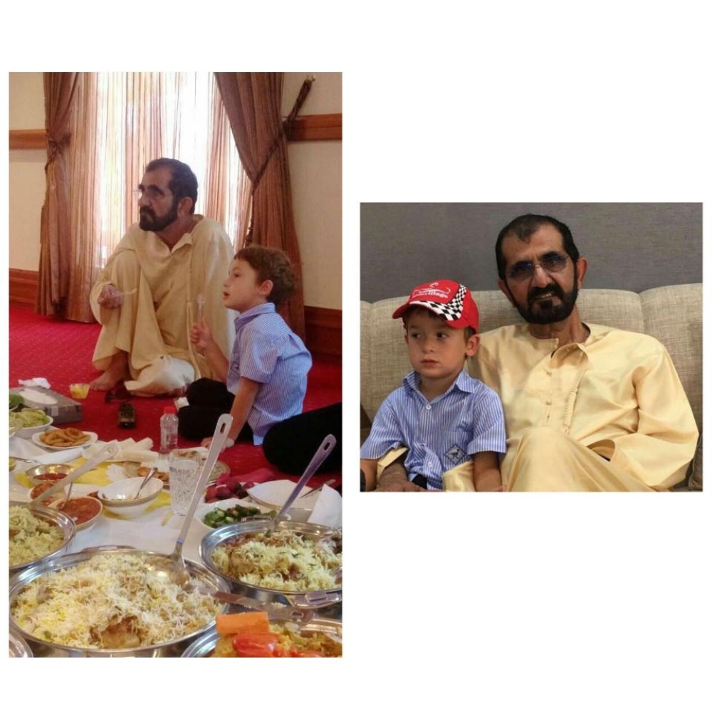 زايد يتناول الغداء مع والده الشيخ محمد بن راشد  بعد عودته من المدرسة