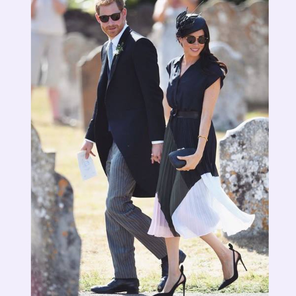 ميغان ماركل بكامل أناقتها أثناء حضور حفل زفاف الصديق المقرب للأمير هاري