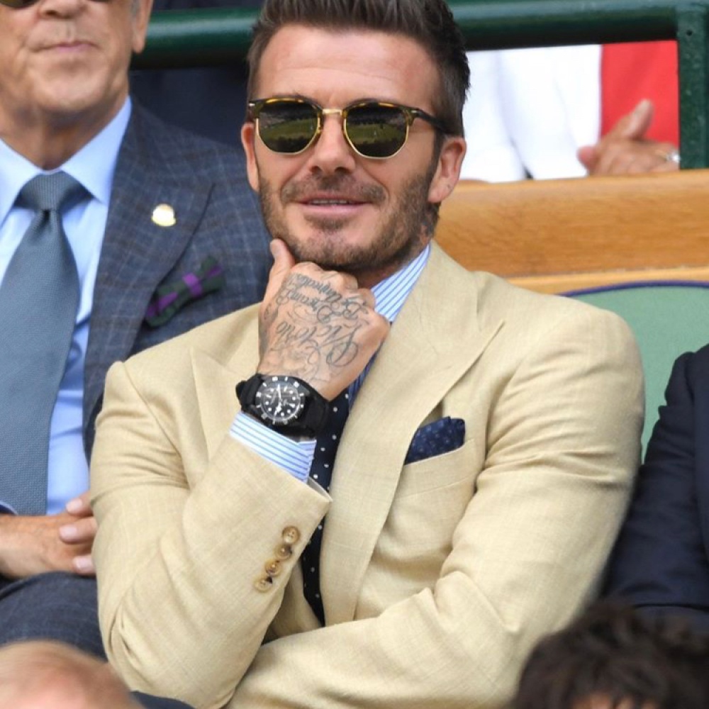 ديفيد بيكهام مستمتع بحضور نصف نهائي ويمبلدون بين نادال وفيدرر والتي فاز بها الأخير