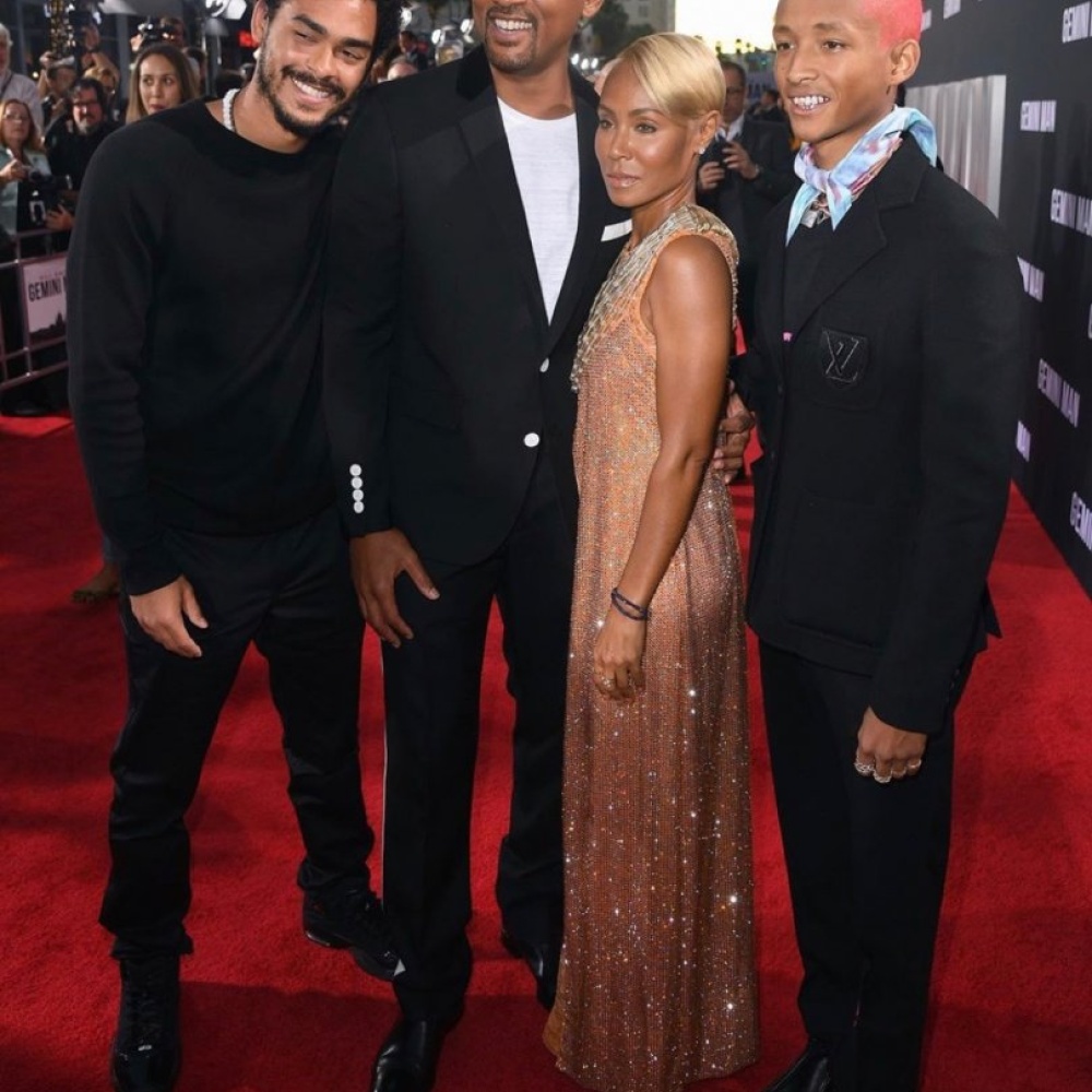 ويل سميث برفقة عائلته خلال عرض فيلمه الجديد Gemini Man في هوليوود