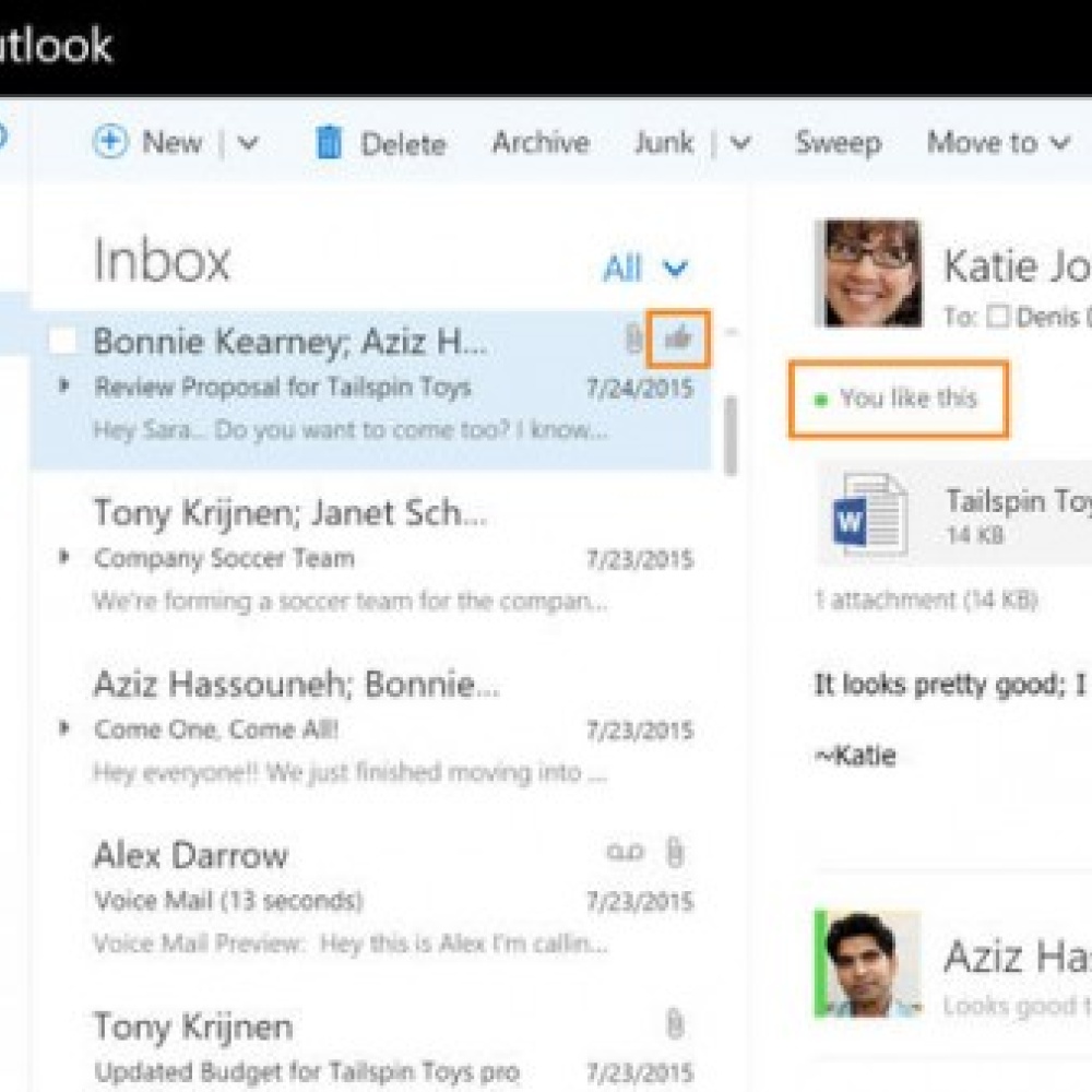 ميزة "الإعجاب" و"الإشارة" إلى Outlook قريباً