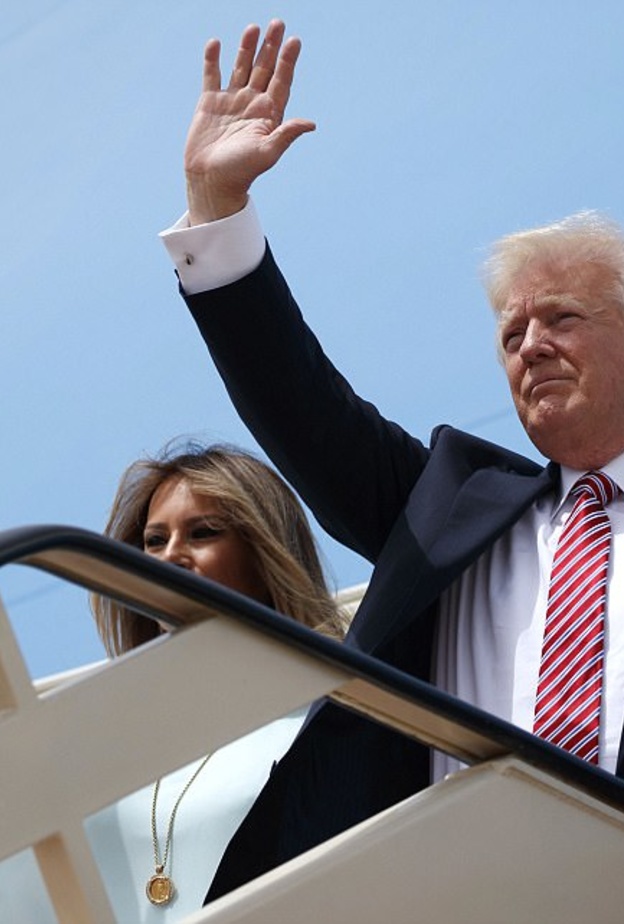 ميلانا وترامب خلال الزيارة