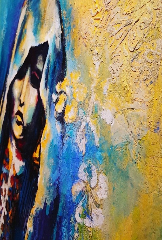 من لوحات الفنانة التشكيليه نوال العجمي