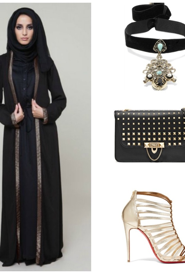 نسقي العباية السوداء مع اللون الأحمر لإطلالة مميزة 