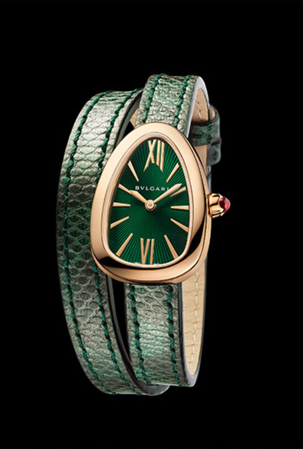 ساعة سربينتي Serpenti باللون الأخضر