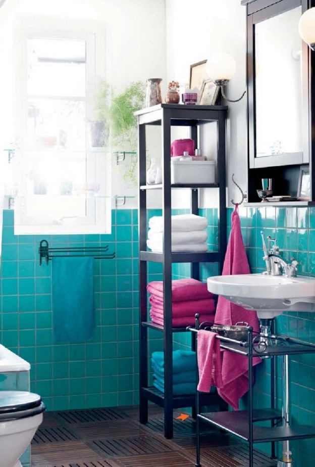 الأرضيات الملونة لحمامات بألوان الصيف 