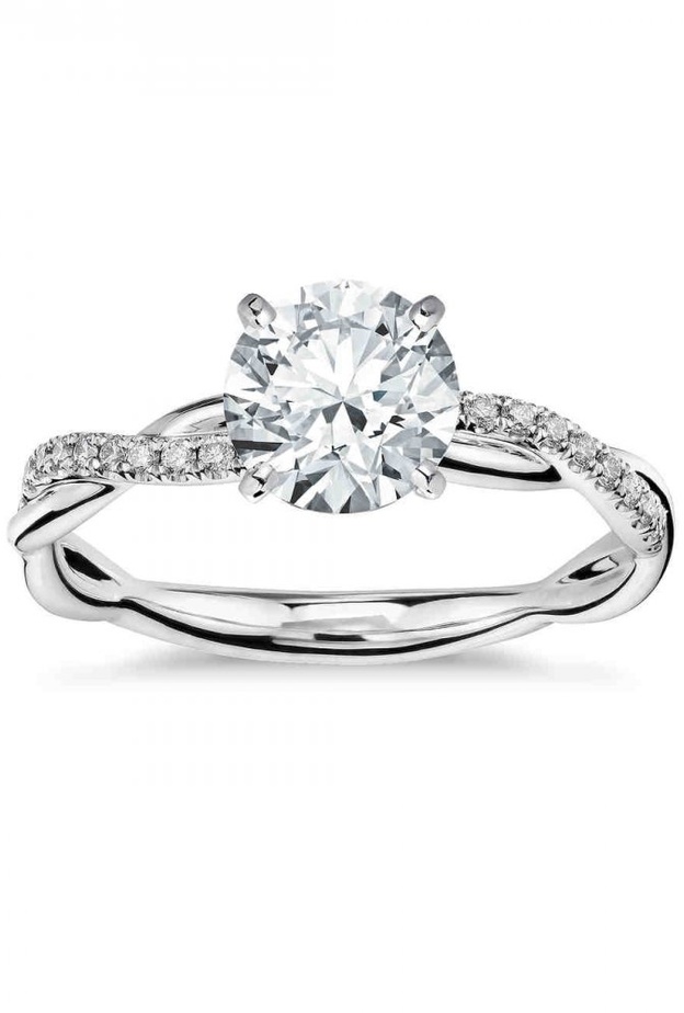 خواتم بالذهب الأبيض من مجموعة Blue Nile عيار 14 قيراط