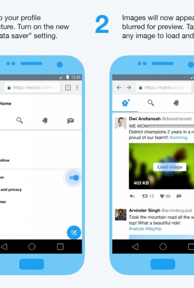 خدمات تطبيق تويتر لايت