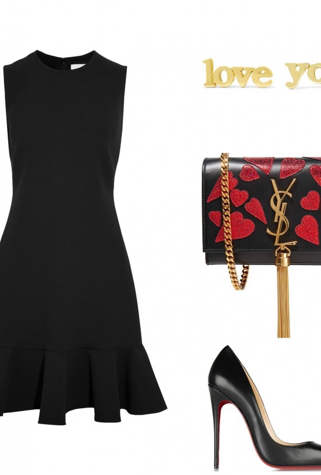 اطلالة تعبر عن الحب ليوم الحب في الفستان لاأسود القصير