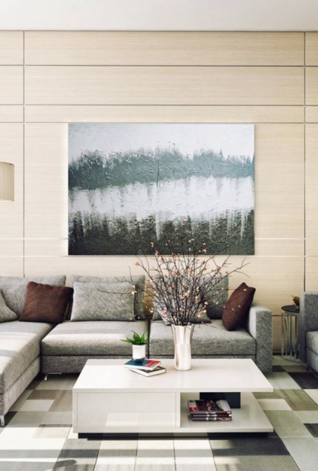 ديكور من الخشب لغرفة جلوس عصرية