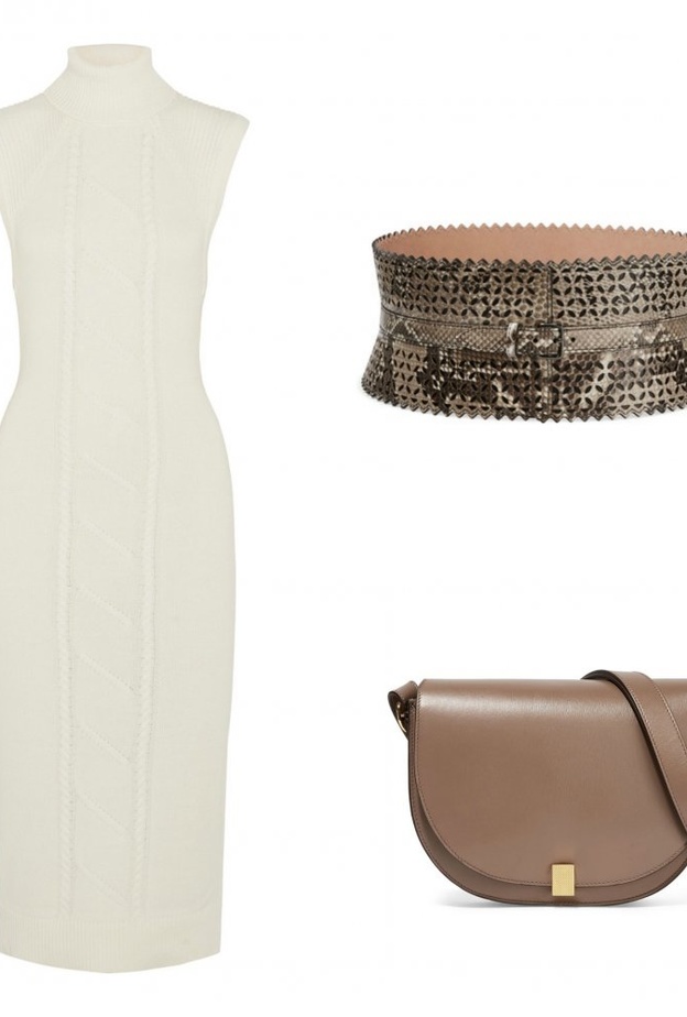 اطلالة راقية وبسيطة بالحزام الكورسيه بألوان ناعمة وهادئة