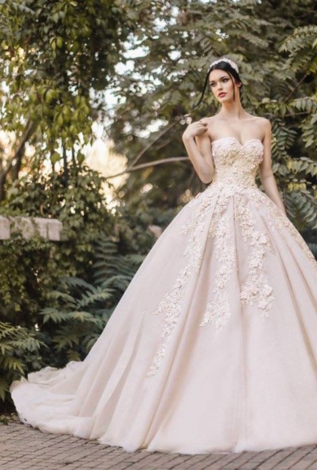 فساتين زفاف بقصة القلب المثيرة من مجموعة انطوان القارح