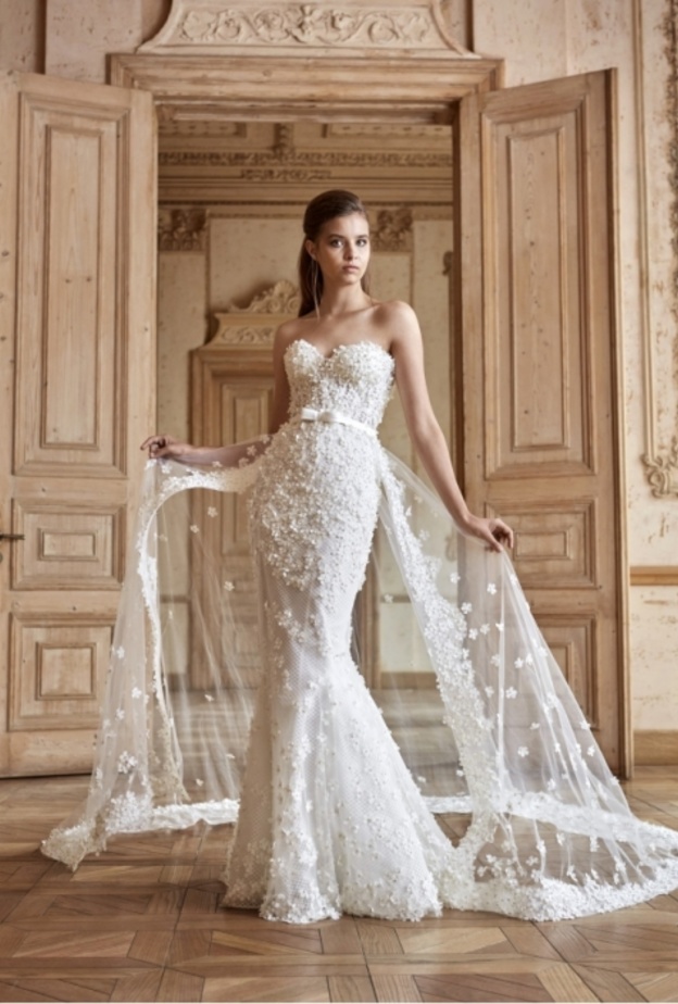 فساتين زفاف تركيه بقصة مستقيمة ضيقة من مجموعة Tarik Ediz