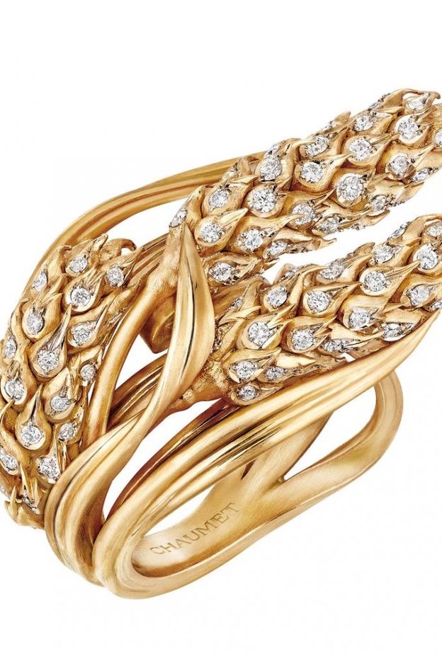 خاتم ذهب من شوميه من مجموعة سنابل القمح 