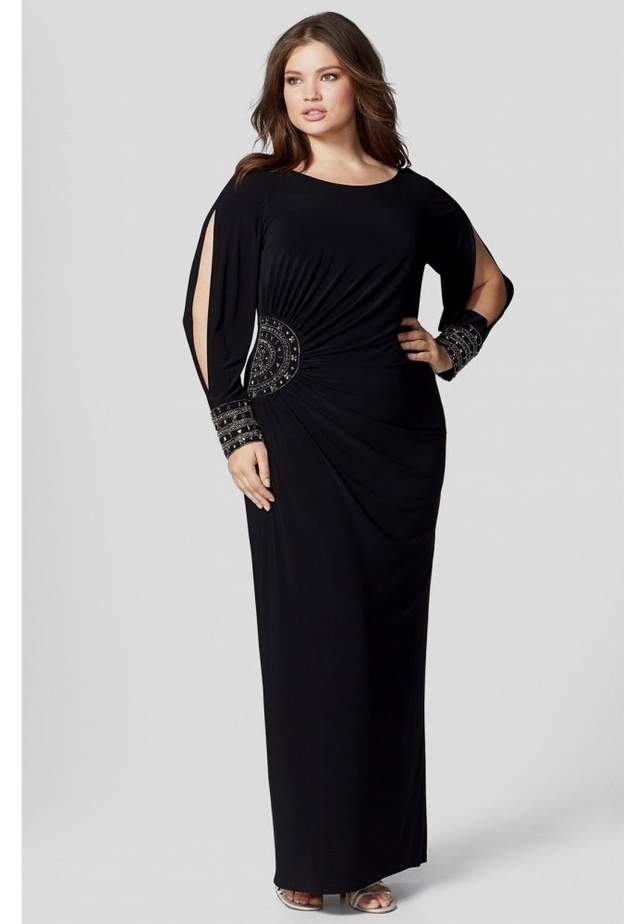 فساتين سهرة للسمينات باللون الأسود تمنحك تألق باهر في المناسبات