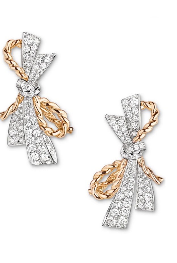 حلق شوميه من الذهب والماس