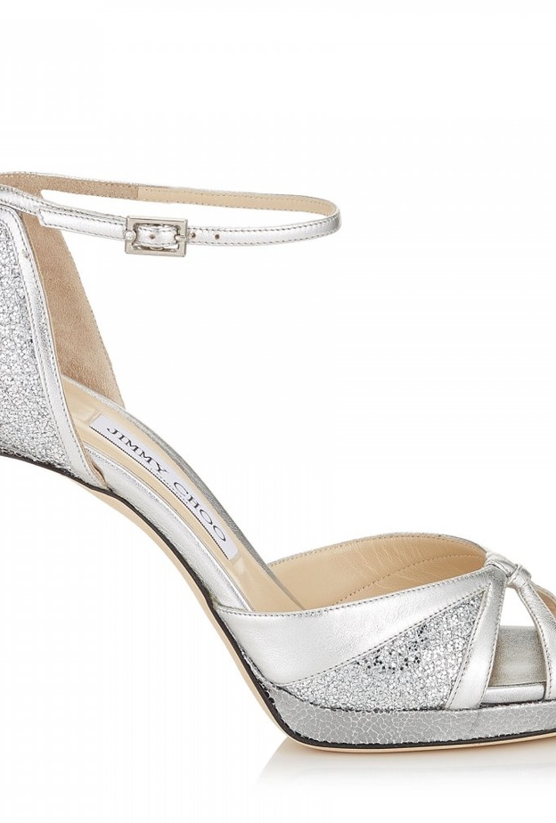 احذية فضية للعروس من Jimmy Choo